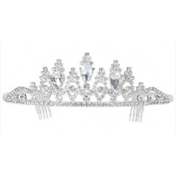 TIARA PLATEADA CON STRASS LUJO