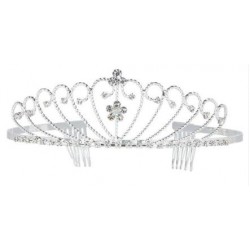 TIARA PLATEADA CON STRASS