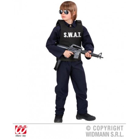 Chicos niños policía Swat Team falso chaleco antibalas y gorra