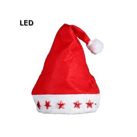 GORRO PAPA NOEL ESTRELLAS LUMINOSAS