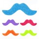 BIGOTES DE COLORES ADHESIVOS, 5 UND