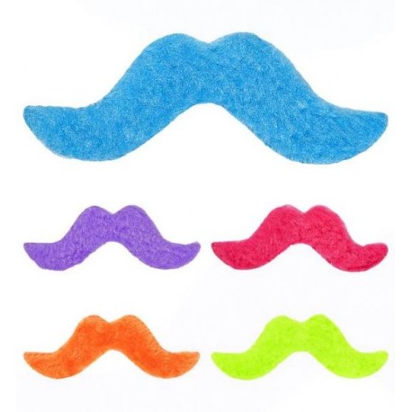 BIGOTES DE COLORES ADHESIVOS, 5 UND