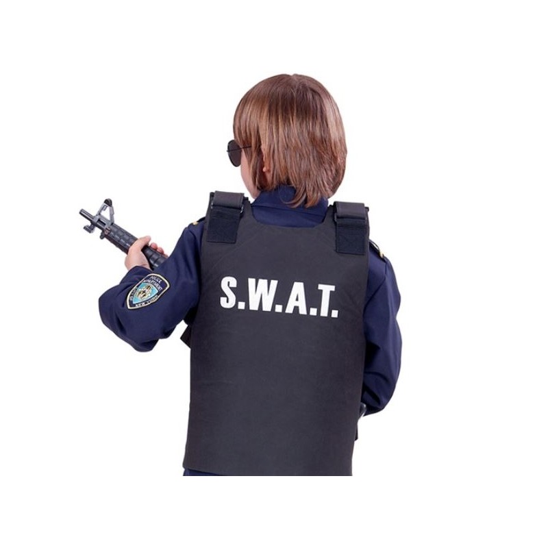 Chicos niños policía Swat Team falso chaleco antibalas y gorra