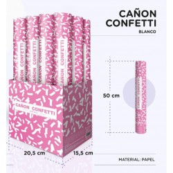 CAÑÓN CONFETI PAPEL BLANCO 50 CM