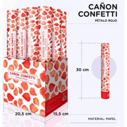 CAÑÓN CONFETI PÉTALOS ROJOS 30 CM