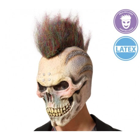 CARETA CALAVERA LÁTEX CON PELO