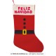 BOTA TRAJE PAPÁ NOEL "FELIZ NAVIDAD" 55 CM